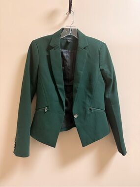 Forever 21 Dark Green Single-Button Blazer